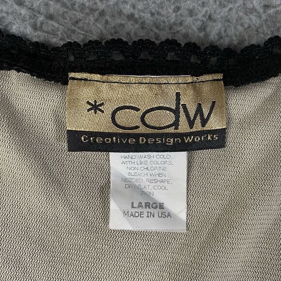 Vintage CDW Top Womens Large Black Hook & Eye Lace Babydoll Y2K Whimsigoth Fairy - Picture 9 of 10